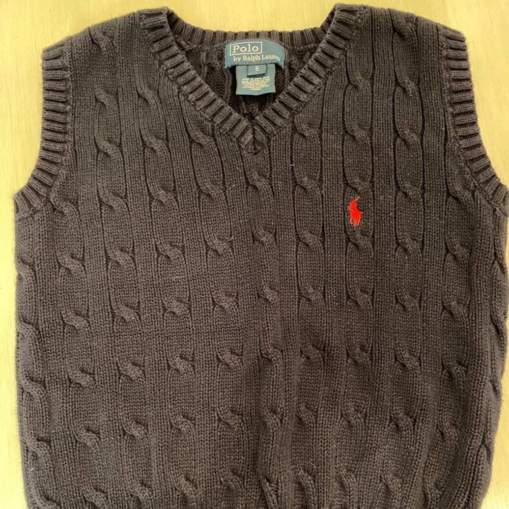Ralph Lauren Polo baby cable vest sz5